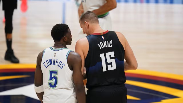 Anthony Edwards contro Nikola Jokic, Denver Nuggets contro Minnesota Timberwolves