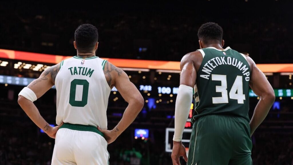 Giannis Antetokounmpo e Jayson Tatum